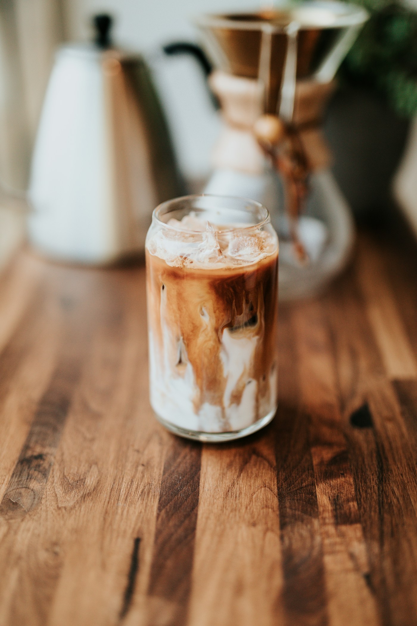 Cold brew con leche y hielo